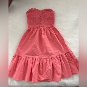 EUC Smocked strapless pink dress sz XS